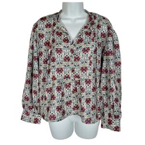 Anthropologie The Korner Floral Peplum‎ Top